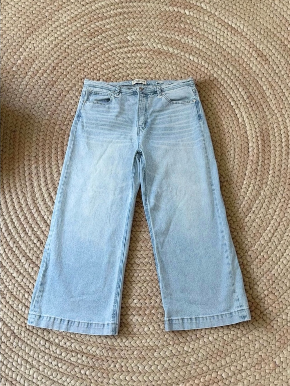 Scotch & Soda The Wave Light Wash Wide-Leg Cropped Jeans Size 32